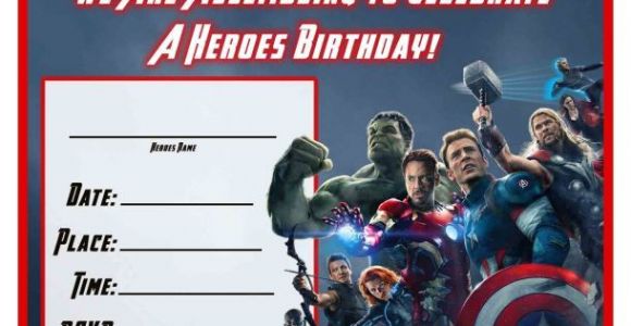 Avengers Birthday Party Invitation Template Free Free Avengers Age Of Ultron Printable Birthday Invitation