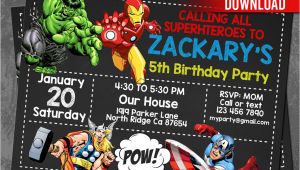 Avengers Party Invitation Template Avengers Invitation Instant Download Avengers Invitations