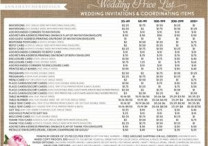 Average Cost Of Printing Wedding Invitations Printing Price List for Wedding Invitations by