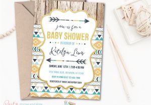Aztec Baby Shower Invitations Tribal Baby Shower Invitation Aztec Baby Shower Invitation