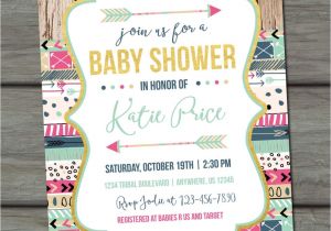 Aztec Baby Shower Invitations Tribal Baby Shower Invitation Aztec Baby Shower