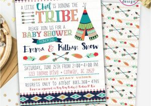 Aztec Baby Shower Invitations Tribal Baby Shower Invite Printable Invitation Teepee
