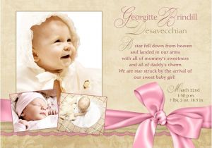 Baby Birth Party Invitation Card Photo Baby Girl Celebration Announcement Birth Lavender