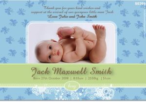 Baby Birth Party Invitation Se390 Birth Announcement Boy Baby Boy Announcement