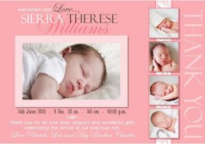 Baby Birth Party Invitation Thank You Cards for Baby Birth Baptism Birthday with