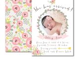 Baby Birth Party Invitation Wording Sweet Whimsical Floral Birth Announcement for Baby Girl