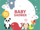 Baby Birthday Invitation Card Template Vector Baby Shower Invitation Template Greeting Card Stock Vector