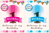 Baby Birthday Invitation Card Template Vector Invitation 1st Birthday Girl and Boy Download Free