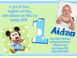 Baby Birthday Invitation Template Free Printable Mickey Mouse 1st Birthday Invitations