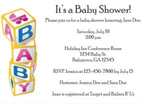 Baby Block Shower Invitations Baby Blocks Baby Shower Invitation Personalized Party Invites