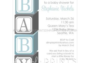 Baby Block Shower Invitations Baby Blocks Printable Shower Invitation Dimple Prints Shop