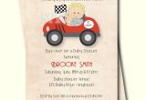 Baby Boy Race Car Shower Invitations Race Car Baby Shower Invitation Retro Style Boy Baby Shower