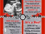 Baby Boy Race Car Shower Invitations Race Car Shower Invitation Baby Boy Horsepower Red