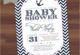 Baby Boy Shower Invitations Nautical theme Baby Shower Invitation Girl Chevron Nautical theme