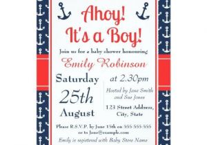 Baby Boy Shower Invitations Nautical theme Nautical Baby Shower Invitations