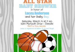 Baby Boy Shower Invitations Sports theme Baby Boy All Star Baby Shower Invitation Baby Boy by Starwedd