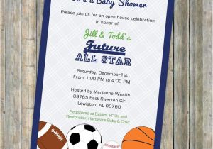 Baby Boy Shower Invitations Sports theme Baby Boy Shower Invitations All Star Invite Sports themed
