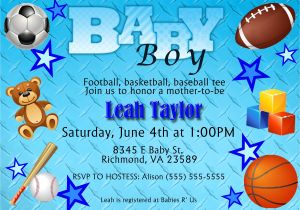 Baby Boy Shower Invitations Sports theme Free Printable Baby Shower Invitations for Boys