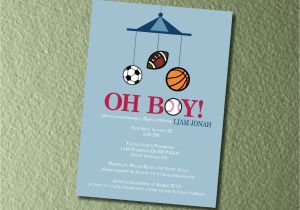 Baby Boy Shower Invitations Sports theme Oh Boy Sports themed Baby Shower Invitations & Envelopes