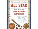 Baby Boy Shower Invitations Sports theme Sports All Star Baby Shower Invitation 5" X 7" Invitation