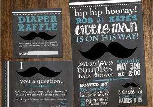 Baby Boy Shower Invitations with Diaper Raffle Mustache Baby Shower Invitation Diaper Raffle Thank You