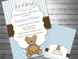 Baby Boy Shower Invitations with Teddy Bears Boy Teddy Bear Baby Shower Invitation Teddy Bear Thank You