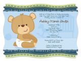 Baby Boy Shower Invitations with Teddy Bears Personalize Product