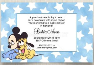 Baby Disney Baby Shower Invitations Disney Baby Mickey Pluto Baby Shower Invitations