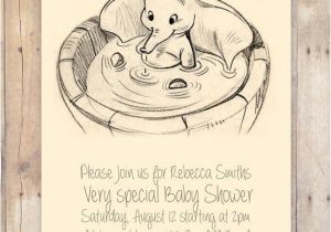 Baby Disney Baby Shower Invitations Disney Dumbo Baby Shower Invitation by Flurgdesigns On
