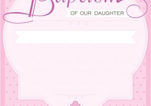 Baby Girl Baptism Invitation Free Templates Dotted Pink Free Printable Baptism & Christening