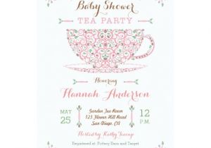 Baby Girl Shower Tea Party Invitations Baby Shower Tea Party Baby Girl Ii Invitation Zazzle
