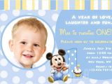 Baby Mickey 1st Birthday Personalized Invitations Baby First Birthday Invitations Bagvania Free Printable