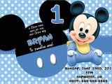 Baby Mickey 1st Birthday Personalized Invitations Baby Mickey First Birthday Invitations Best Party Ideas