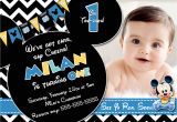 Baby Mickey 1st Birthday Personalized Invitations Baby Mickey Mouse 1st Birthday Invitations Mickey Mouse