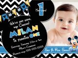 Baby Mickey 1st Birthday Personalized Invitations Baby Mickey Mouse 1st Birthday Invitations Mickey Mouse