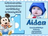 Baby Mickey 1st Birthday Personalized Invitations Jb21 Baby Mickey Mouse 1st Birthday Invitations