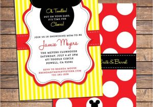 Baby Mickey Shower Invitations Mickey Mouse Baby Shower Invitation Printable Baby Boy or