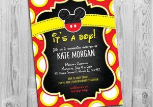 Baby Mickey Shower Invitations Mickey Mouse Baby Shower Invitations Boy Baby Shower