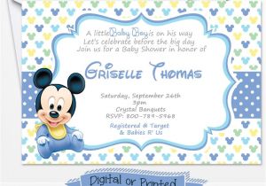 Baby Mickey Shower Invitations Printed Baby Mickey Mouse Baby Shower Invitations Baby