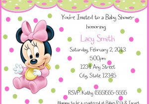 Baby Minnie Mouse Baby Shower Invitations Baby Minnie Mouse Birthday Invitations
