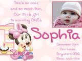Baby Minnie Mouse First Birthday Invitations 1st Birthday Invitation Minnie Mouse 365greetings