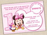 Baby Minnie Mouse First Birthday Invitations Baby Minnie Mouse 1st Birthday Invitations