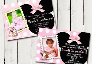 Baby Minnie Mouse First Birthday Invitations Baby Minnie Mouse 1st Birthday Party by Tamiraycardsandprint