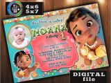 Baby Moana Birthday Invitation Template Baby Moana Birthday Invitation Custom by