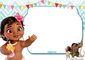 Baby Moana Birthday Invitation Template Free Moana Baby Shower Invitation Template