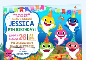 Baby Shark Birthday Invitation Template Free Download Baby Shark Party Invitation Baby Shark Party Supplies