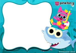 Baby Shark Birthday Invitation Template Free Download Free Printable Baby Shark Pinkfong Birthday Invitation