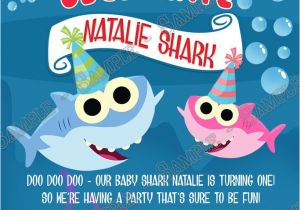 Baby Shark Birthday Invitation Template Novel Concept Designs Baby Shark Girl Shark Birthday