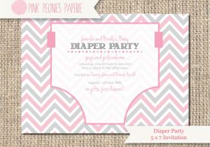 Baby Shower and Diaper Party Invitation Wording Baby Shower Invitation Diaper Party Gender by
