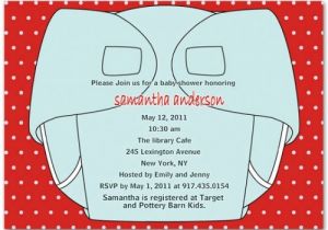 Baby Shower and Diaper Party Invitation Wording Funny Diaper Party Invitation with Red Polka Dot